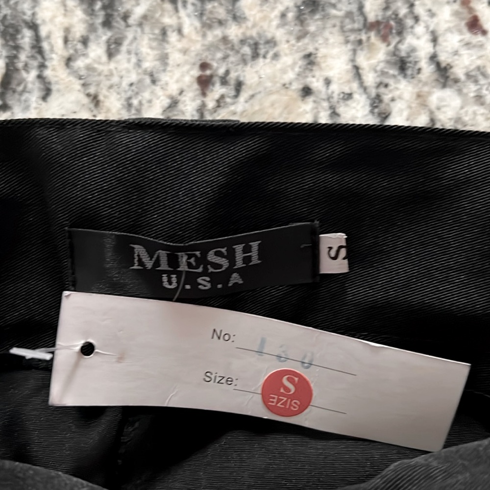 Mesh U.S.A Black 2 Pocket Low Rise Flare Belt and Pants Size S NWT - Picture 7 of 7